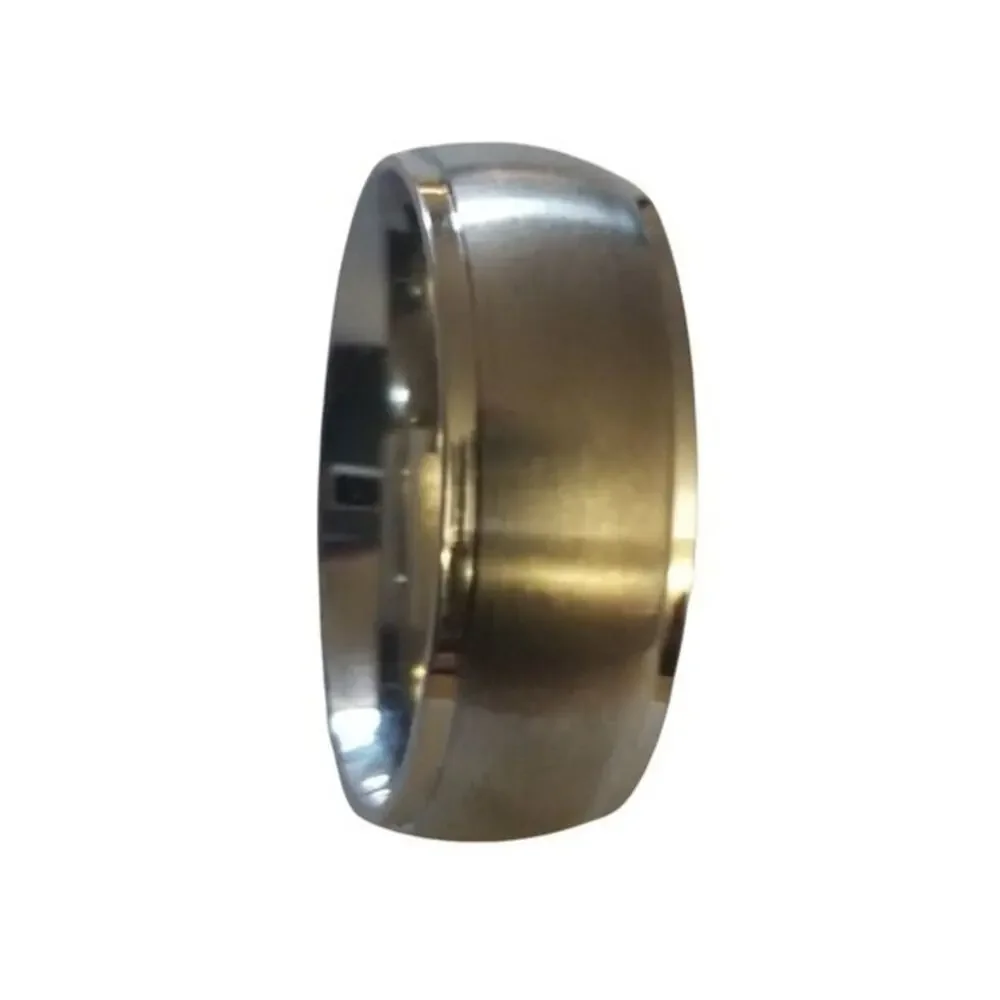 316L stainless steel‎ brushed Center Dome Band hypoallergenic men’s Ring size 14